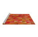 Serging Thickness of Machine Washable Transitional Red Rug, wshpat2808