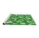 Serging Thickness of Machine Washable Transitional Jade Green Rug, wshpat281