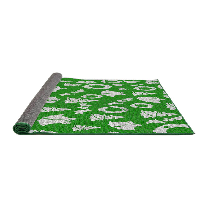 Thickness of Patterned Jade Green Novelty Rug, pat281