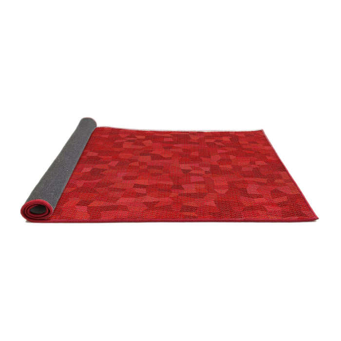 Thickness of Patterned Red Novelty Rug, pat2810