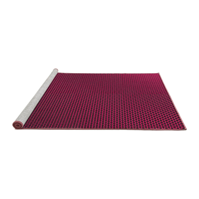 Serging Thickness of Machine Washable Transitional Velvet Maroon Purple Rug, wshpat2814