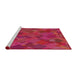 Serging Thickness of Machine Washable Transitional Pink Rug, wshpat2815