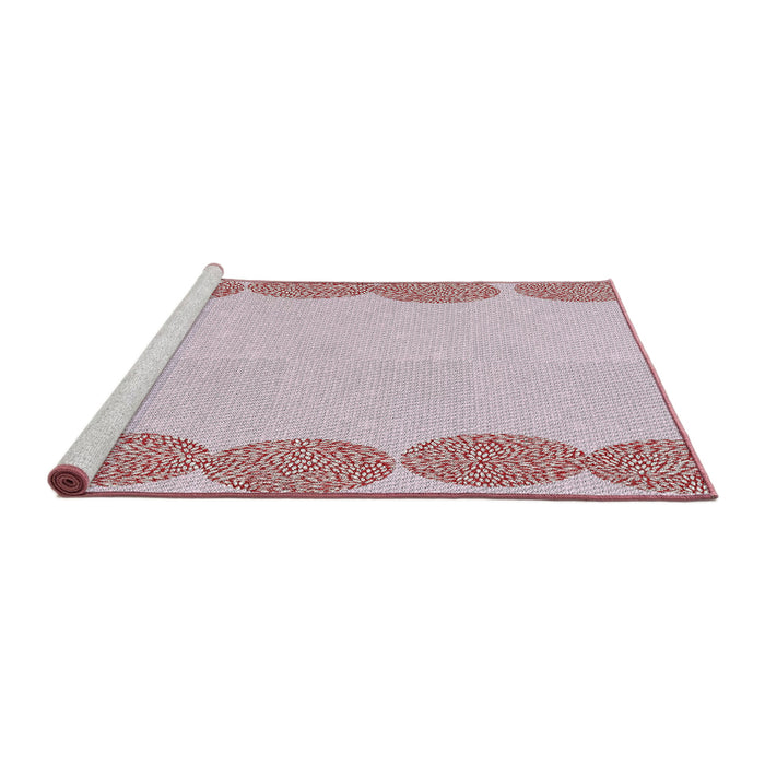 Serging Thickness of Machine Washable Transitional Blush Pink Rug, wshpat2818