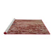 Serging Thickness of Machine Washable Transitional Fire Brick Red Rug, wshpat2819