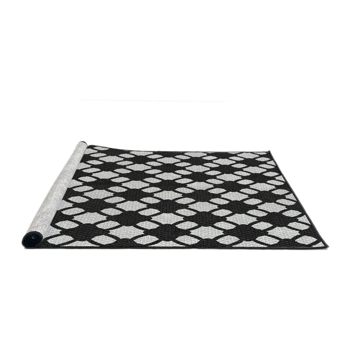 Serging Thickness of Machine Washable Transitional Midnight Gray Rug, wshpat2826