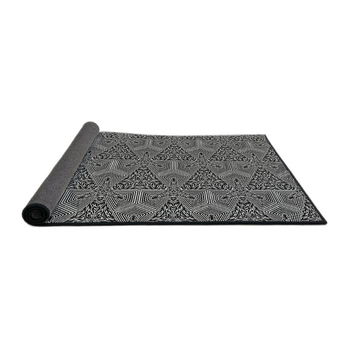 Thickness of Patterned Silver Gray Novelty Rug, pat2828