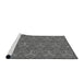 Serging Thickness of Machine Washable Transitional Silver Gray Rug, wshpat2828