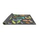 Thickness of Patterned Black Novelty Rug, pat2830