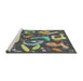 Serging Thickness of Machine Washable Transitional Black Rug, wshpat2830