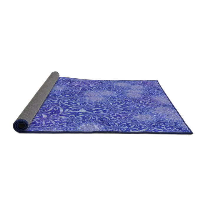 Thickness of Patterned Sky Blue Novelty Rug, pat2831