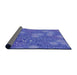 Thickness of Patterned Sky Blue Novelty Rug, pat2831