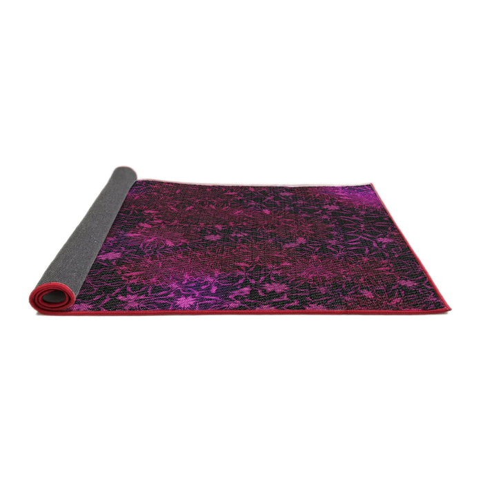 Thickness of Patterned Plum Purple Modern Rug, pat2832