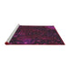 Serging Thickness of Machine Washable Transitional Plum Purple Rug, wshpat2832