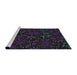 Serging Thickness of Machine Washable Transitional Purple Navy Blue Rug, wshpat2834