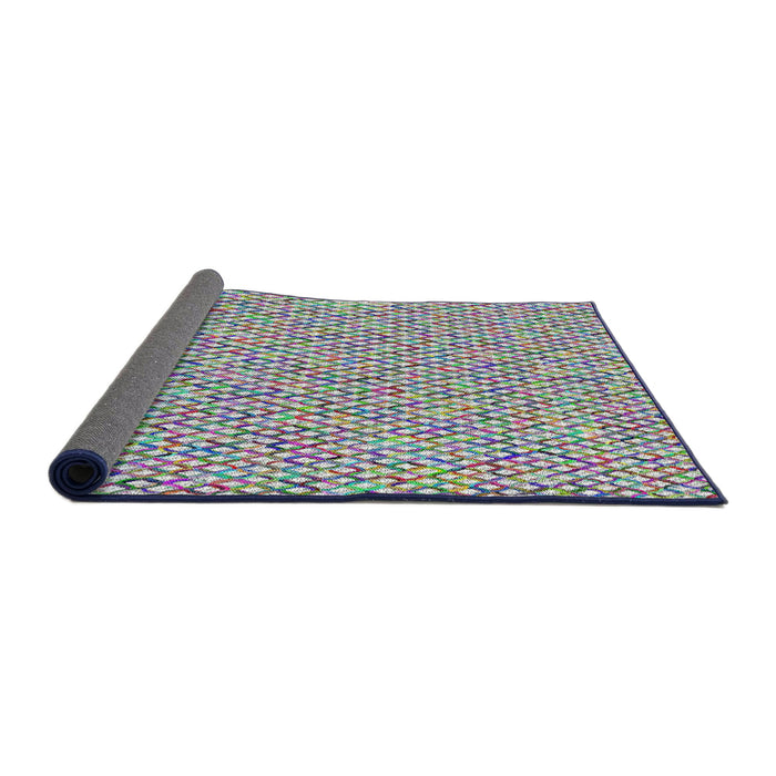 Thickness of Patterned Purple Novelty Rug, pat2839
