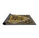 Thickness of Patterned Chocolate Brown Novelty Rug, pat2840