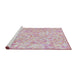 Serging Thickness of Machine Washable Transitional Purple Pink Rug, wshpat2846