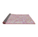 Thickness of Patterned Purple Pink Novelty Rug, pat2846