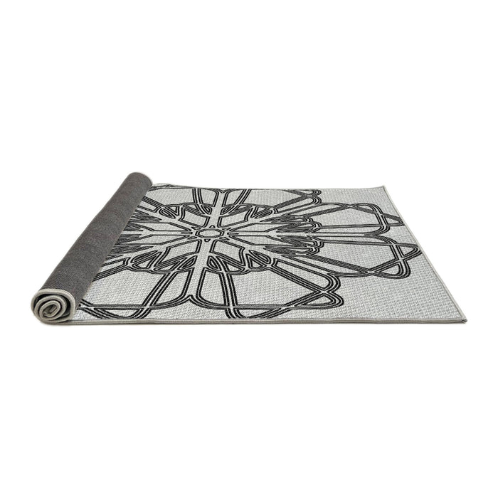 Thickness of Patterned Gray Novelty Rug, pat2850