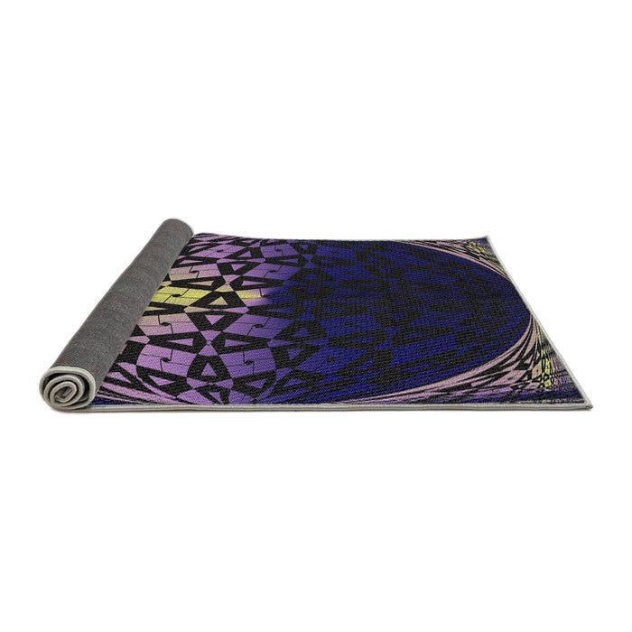 Thickness of Patterned Blue Novelty Rug, pat2852