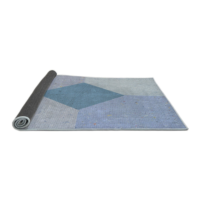 Thickness of Patterned Steel Blue Novelty Rug, pat2856
