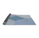 Thickness of Patterned Steel Blue Novelty Rug, pat2856