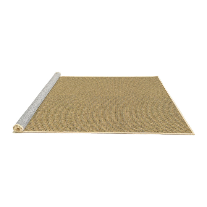 Serging Thickness of Machine Washable Transitional Chrome Gold Yellow Rug, wshpat2857