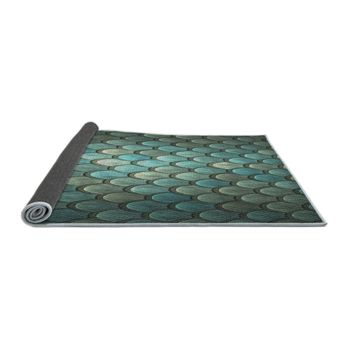 Thickness of Patterned Dark Slate Gray Green Novelty Rug, pat2859