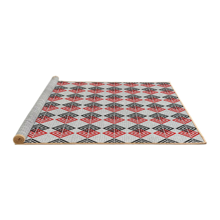 Serging Thickness of Machine Washable Transitional Chestnut Brown Rug, wshpat286