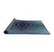 Thickness of Patterned Dark Slate Blue Novelty Rug, pat2862