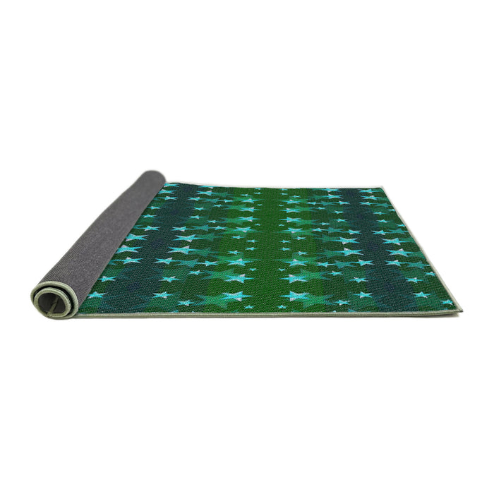 Thickness of Patterned Earth Green Novelty Rug, pat2869