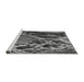 Serging Thickness of Machine Washable Transitional Charcoal Black Rug, wshpat287