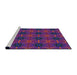 Serging Thickness of Machine Washable Transitional Purple Rug, wshpat2871