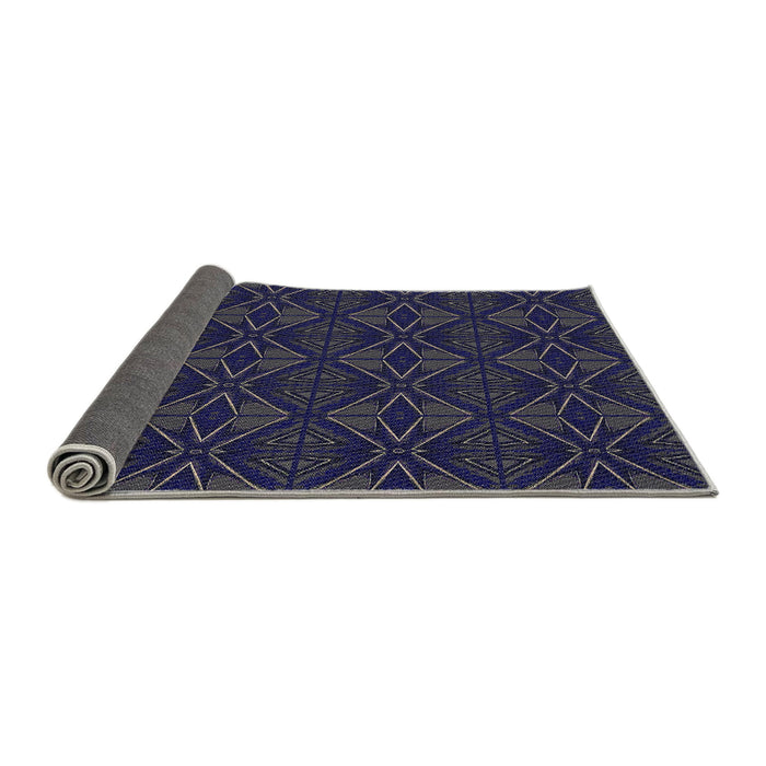 Thickness of Patterned Blue Novelty Rug, pat2873