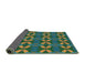 Thickness of Patterned Green Novelty Rug, pat2874