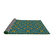 Thickness of Patterned Mint Green Novelty Rug, pat2875