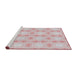 Serging Thickness of Machine Washable Transitional Pig Pink Rug, wshpat2879
