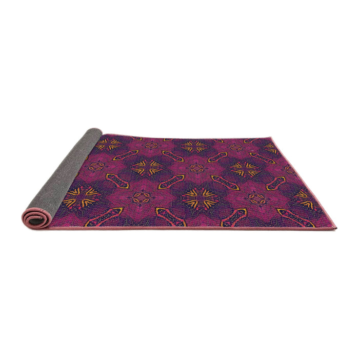 Thickness of Patterned Plum Purple Novelty Rug, pat288