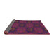 Thickness of Patterned Plum Purple Novelty Rug, pat288