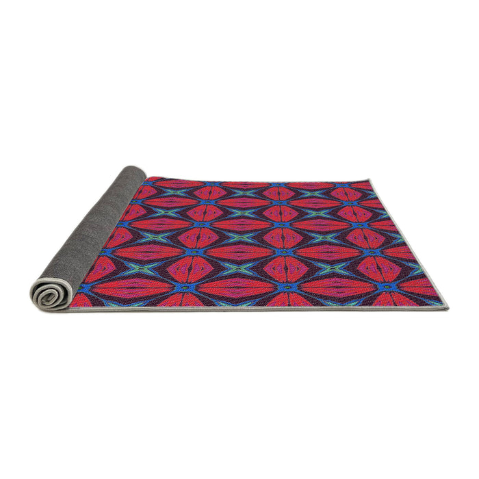 Thickness of Patterned French Lilac Purple Modern Rug, pat2881