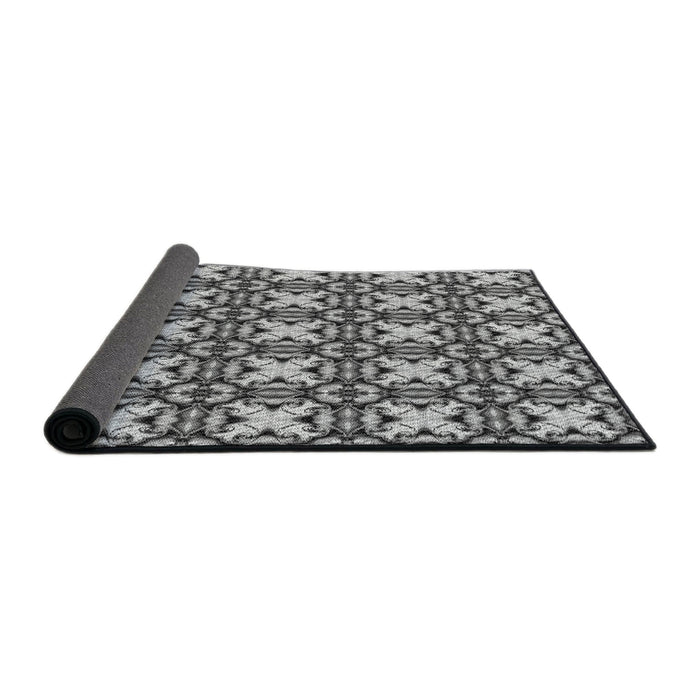 Thickness of Patterned Light Black Novelty Rug, pat2885
