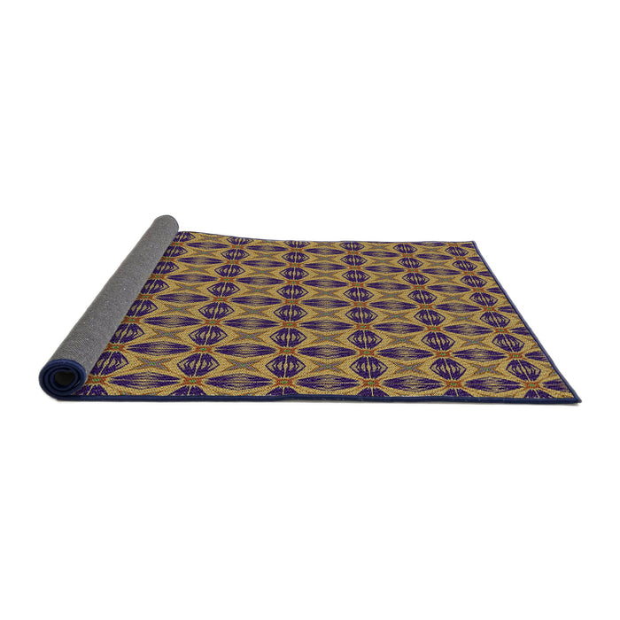 Thickness of Patterned Metallic Gold Novelty Rug, pat2888