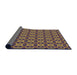 Thickness of Patterned Metallic Gold Novelty Rug, pat2888