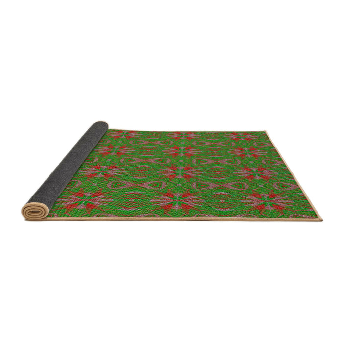 Thickness of Patterned Saddle Brown Novelty Rug, pat2890