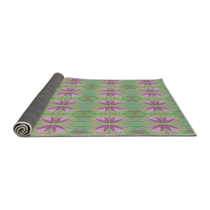 Thickness of Patterned Mauve Taupe Purple Novelty Rug, pat2891