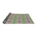 Thickness of Patterned Mauve Taupe Purple Novelty Rug, pat2891