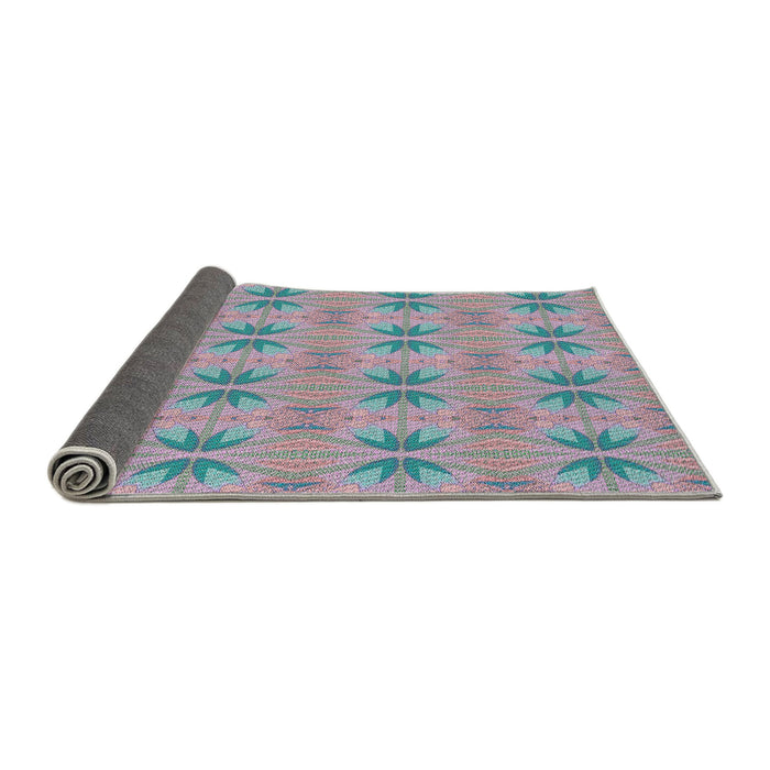 Thickness of Patterned Light Steel Blue Novelty Rug, pat2892