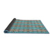 Thickness of Patterned Grayish Turquoise Green Novelty Rug, pat2893