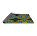 Thickness of Patterned Charcoal Black Novelty Rug, pat2902