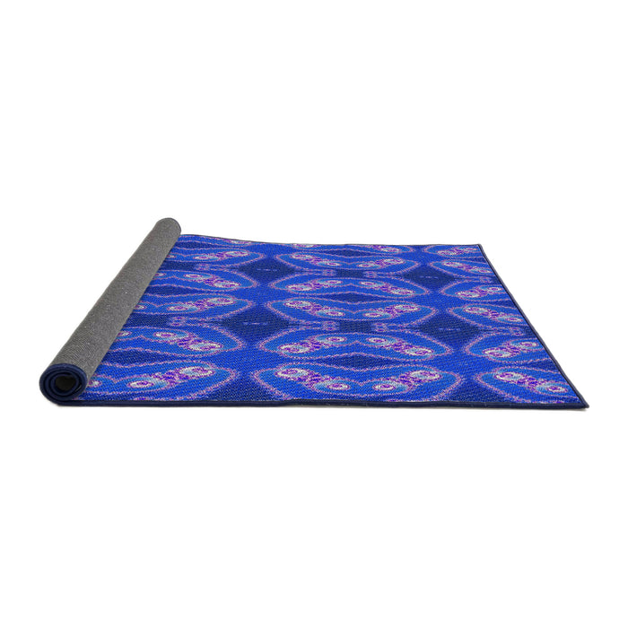 Thickness of Patterned Sky Blue Novelty Rug, pat2904